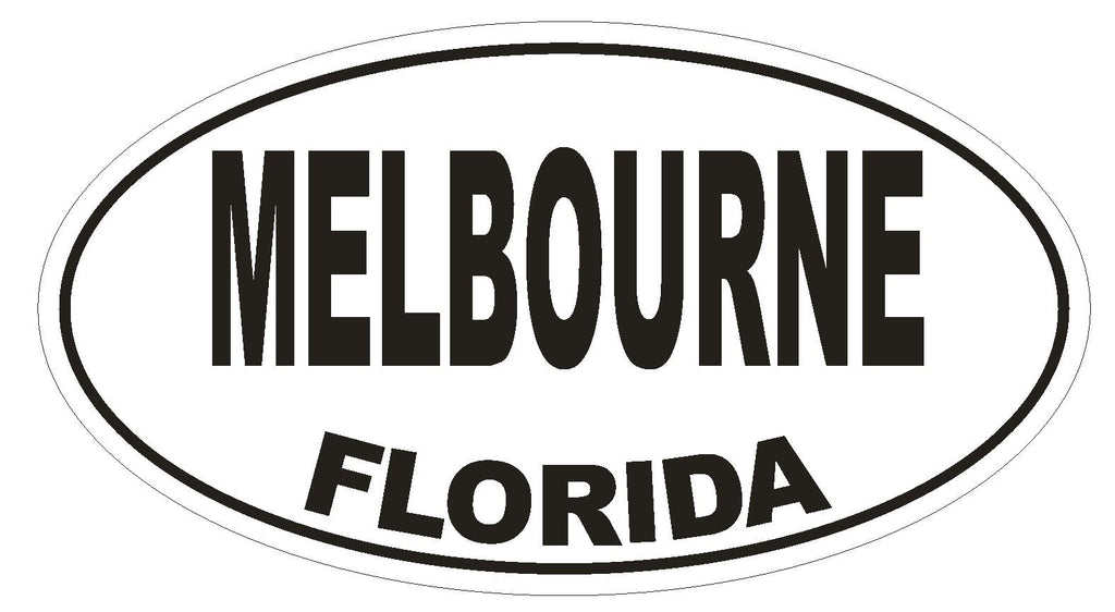 Melbourne Florida Oval Bumper Sticker or Helmet Sticker D1567 Euro Oval - Winter Park Products