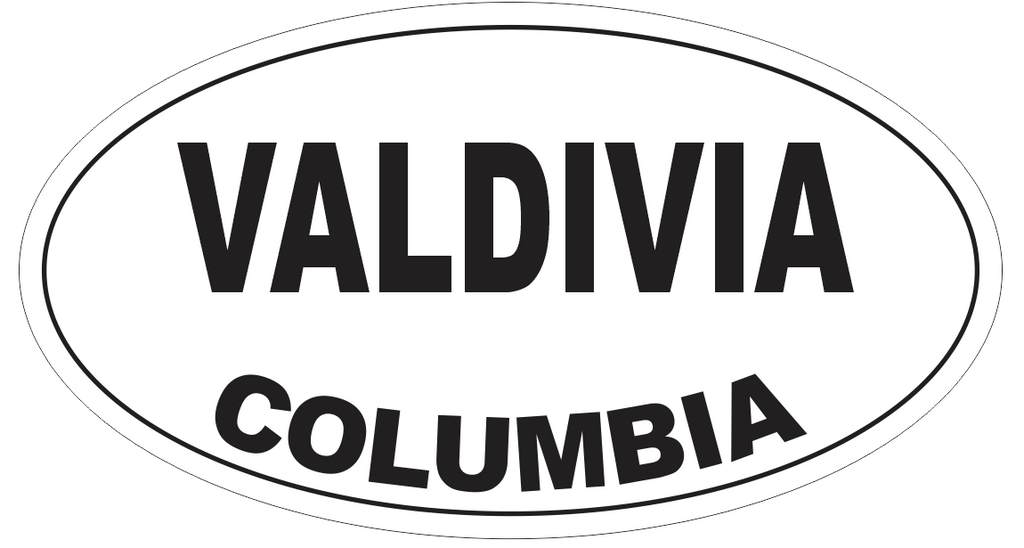 Valdivia Columbia Oval Bumper Sticker or Helmet Sticker D4248
