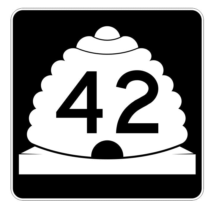 Utah State Highway 42 Sticker Decal R5383 Highway Route Sign