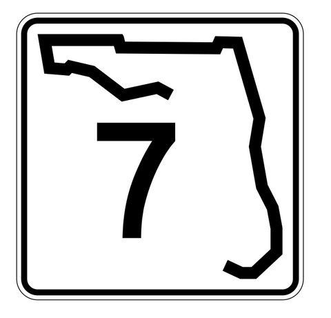 Florida State Road 7 Sticker Decal R1337 Highway Sign - Winter Park Products