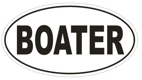 BOATER Oval Bumper Sticker or Helmet Sticker D1947 Euro Oval - Winter Park Products