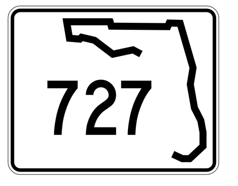 Florida State Road 727 Sticker Decal R1684 Highway Sign - Winter Park Products
