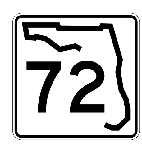 Florida State Road 72 Sticker Decal R1406 Highway Sign - Winter Park Products