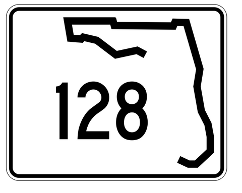 Florida State Road 128 Sticker Decal R1475 Highway Sign - Winter Park Products