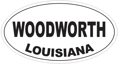 Woodworth Louisiana Oval Bumper Sticker or Helmet Sticker D4032