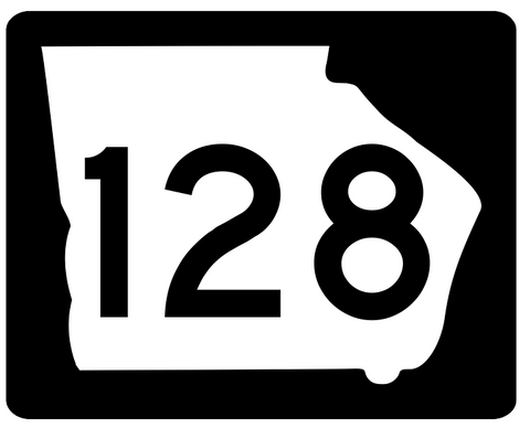 Georgia State Route 128 Sticker R3670 Highway Sign