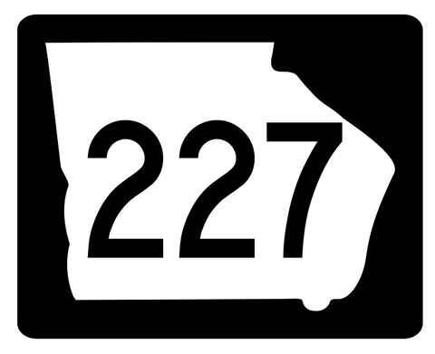 Georgia State Route 227 Sticker R3893 Highway Sign