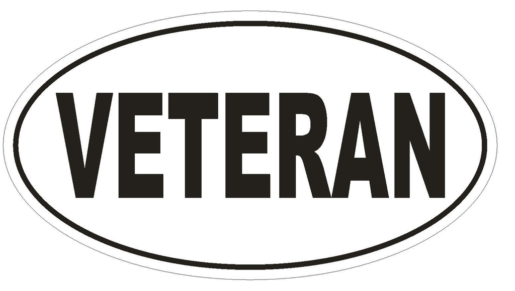 VETERAN Oval Bumper Sticker or Helmet Sticker D1999 Euro Oval Military Service - Winter Park Products