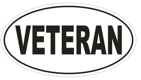 VETERAN Oval Bumper Sticker or Helmet Sticker D1999 Euro Oval Military Service - Winter Park Products