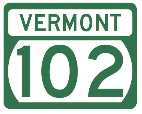 Vermont State Highway 102 Sticker Decal R5306 Highway Route Sign