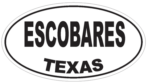 Escobares Texas Oval Bumper Sticker or Helmet Sticker D3376 Euro Oval - Winter Park Products