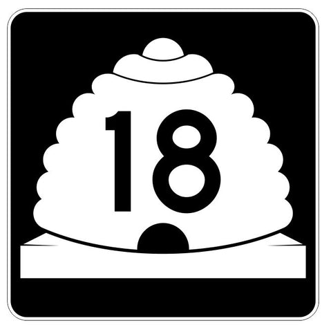 Utah State Highway 18 Sticker Decal R5363 Highway Route Sign