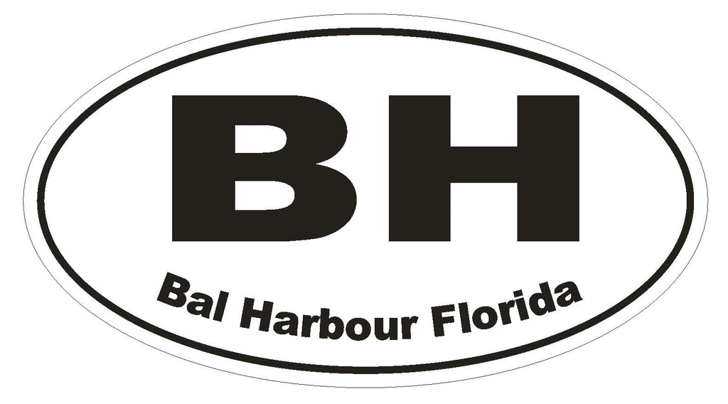 Bal Harbour Florida Oval Bumper Sticker or Helmet Sticker D1622 Euro Oval - Winter Park Products