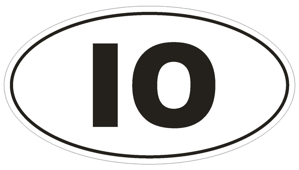 IO British Indian Ocean Territory Oval Bumper Sticker or Helmet Sticker D2102 - Winter Park Products