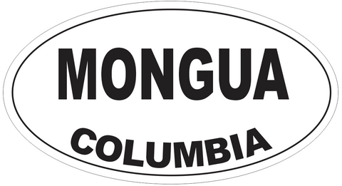 Mongua Columbia Oval Bumper Sticker or Helmet Sticker D4329