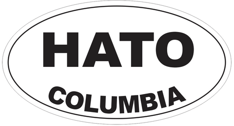 Hato Columbia Oval Bumper Sticker or Helmet Sticker D4675
