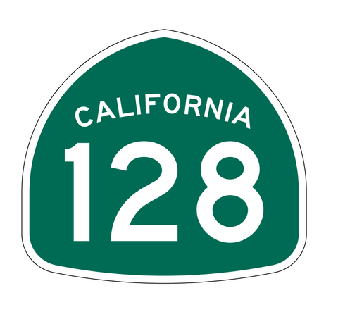 California State Route 128 Sticker Decal R1202 Highway Sign - Winter Park Products