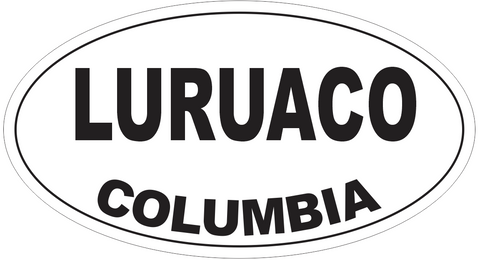 Luruaco Columbia Oval Bumper Sticker or Helmet Sticker D4264