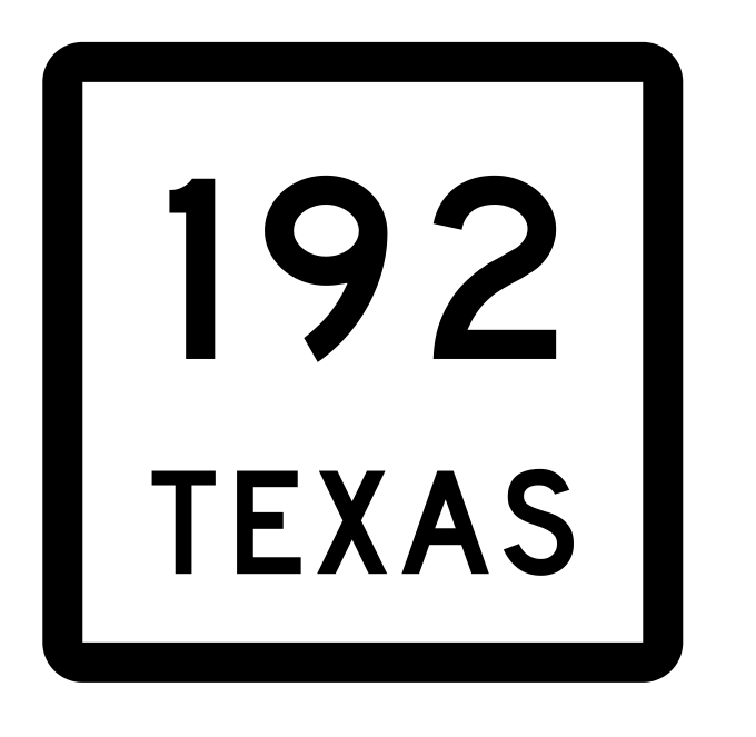Texas State Highway 192 Sticker Decal R2489 Highway Sign