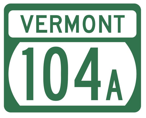 Vermont State Highway 104A Sticker Decal R5309 Highway Route Sign