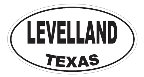 Levelland Texas Oval Bumper Sticker or Helmet Sticker D3581 Euro Oval - Winter Park Products