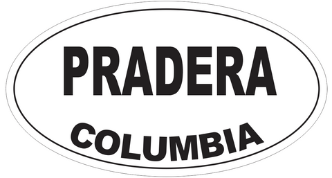 Pradera Columbia Oval Bumper Sticker or Helmet Sticker D4739