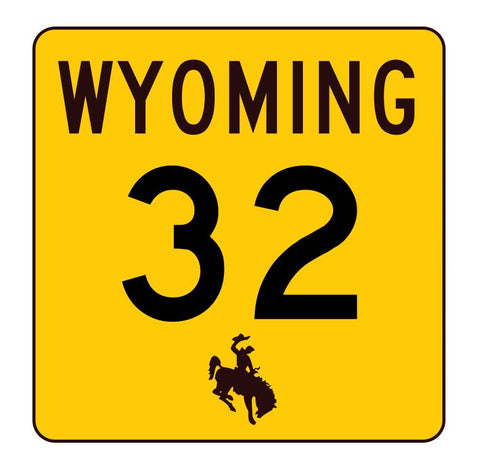 Wyoming Highway 32 Sticker R3392 Highway Sign