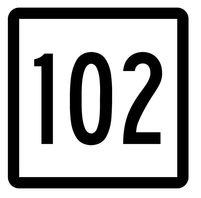 Connecticut State Highway 102 Sticker Decal R5120 Highway Route Sign