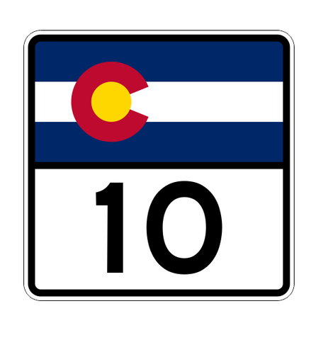 Colorado State Highway 10 Sticker Decal R1780 Highway Sign - Winter Park Products