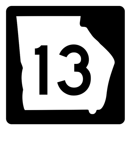 Georgia State Route 13 Sticker R3562 Highway Sign