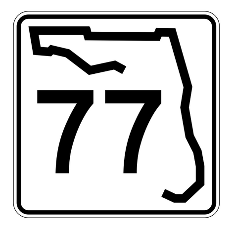 Florida State Road 77 Sticker Decal R1410 Highway Sign - Winter Park Products