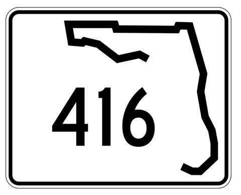 Florida State Road 416 Sticker Decal R1566 Highway Sign - Winter Park Products