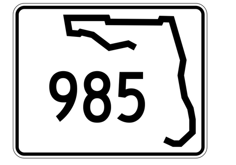 Florida State Road 985 Sticker Decal R1765 Highway Sign - Winter Park Products