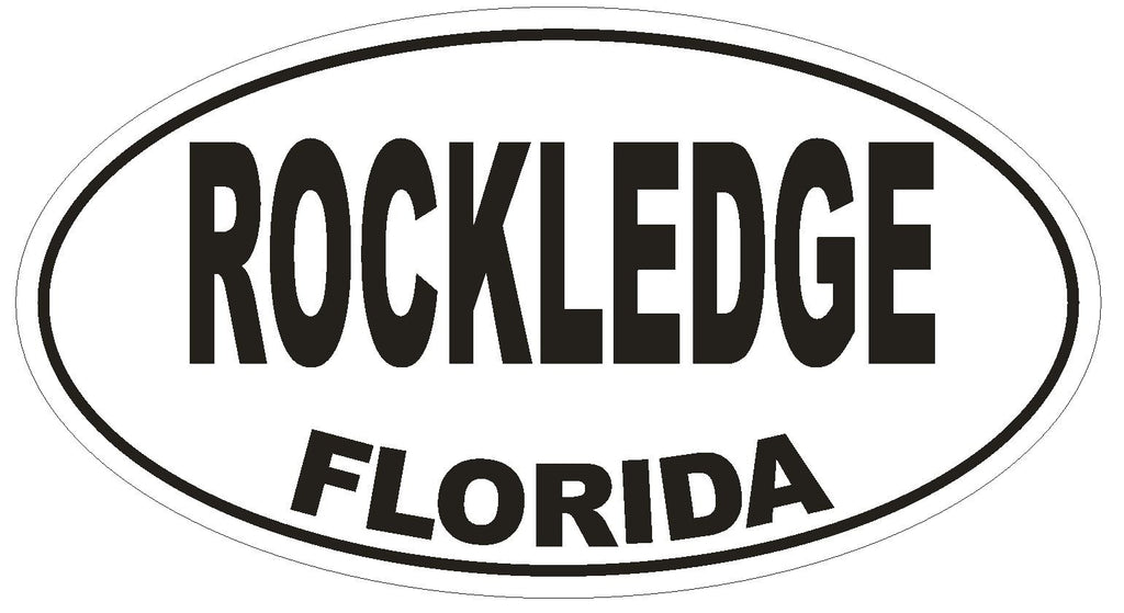 Rockledge Florida Oval Bumper Sticker or Helmet Sticker D1591 Euro Oval - Winter Park Products