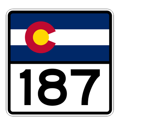 Colorado State Highway 187 Sticker Decal R2222 Highway Sign - Winter Park Products