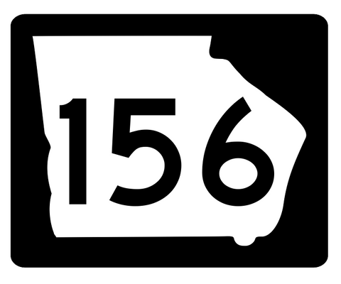 Georgia State Route 156 Sticker R3822 Highway Sign