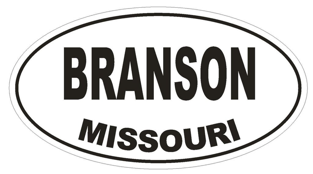 Branson Missouri Oval Bumper Sticker or Helmet Sticker D1409 Euro Oval - Winter Park Products