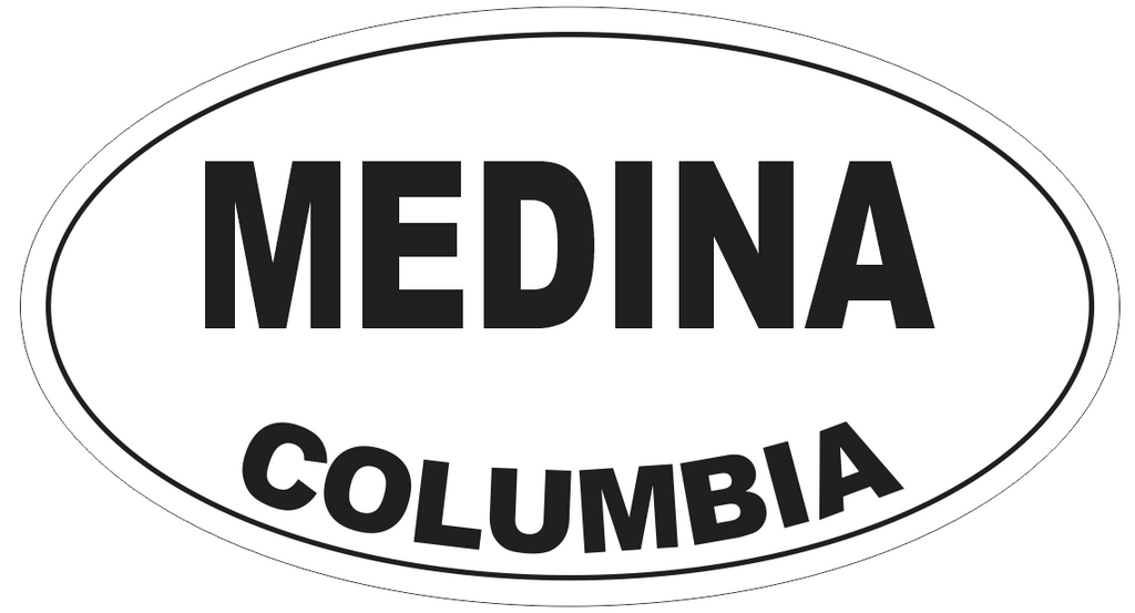 Medina Columbia Oval Bumper Sticker or Helmet Sticker D4477