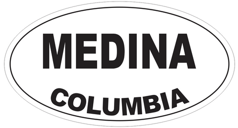 Medina Columbia Oval Bumper Sticker or Helmet Sticker D4477
