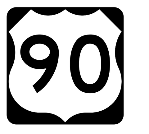 US Route 90 Sticker R1948 Highway Sign Road Sign - Winter Park Products