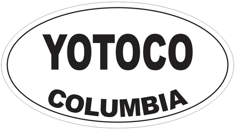 Yotoco Columbia Oval Bumper Sticker or Helmet Sticker D4746