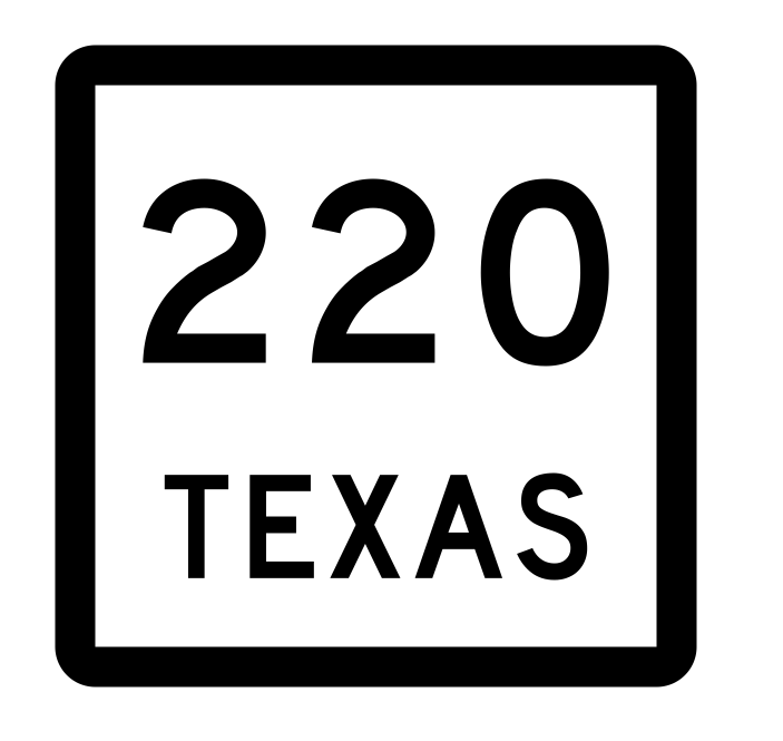 Texas State Highway 220 Sticker Decal R2517 Highway Sign
