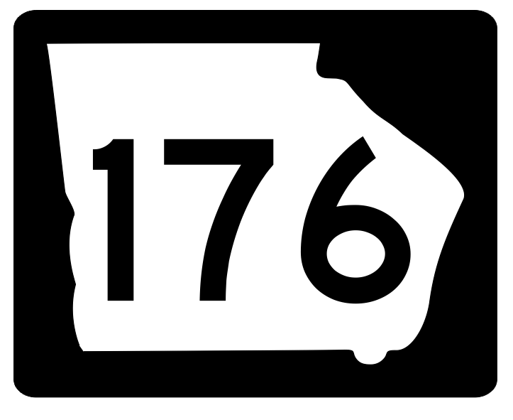 Georgia State Route 176 Sticker R3842 Highway Sign