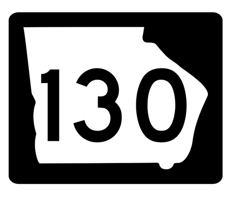 Georgia State Route 130 Sticker R3672 Highway Sign