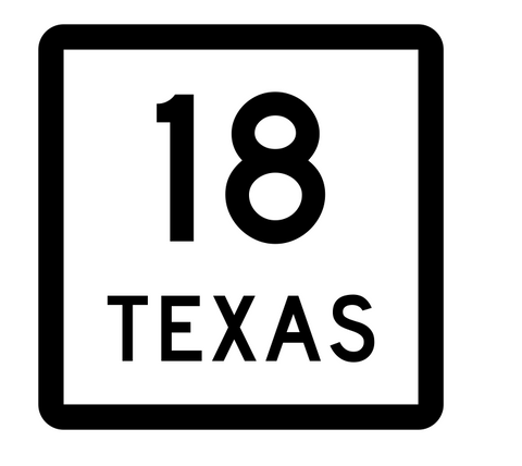 Texas State Highway 18 Sticker Decal R2272 Highway Sign - Winter Park Products