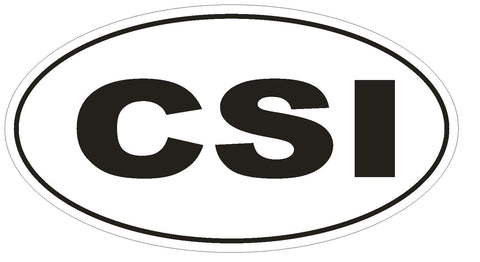 CSI Oval Bumper Sticker or Helmet Sticker D1976 Euro Crime Scene Investigator - Winter Park Products