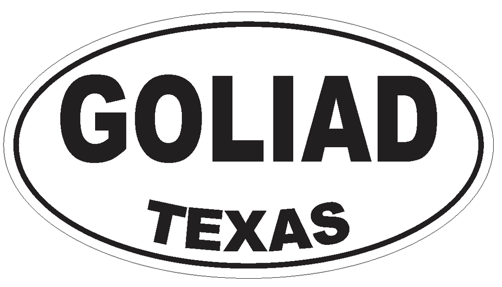Goliad Texas Oval Bumper Sticker or Helmet Sticker D3417 Euro Oval - Winter Park Products