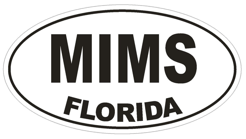 Mims Florida Oval Bumper Sticker or Helmet Sticker D1327 Euro Oval - Winter Park Products