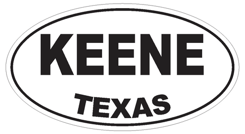 Keene Texas Oval Bumper Sticker or Helmet Sticker D3540 Euro Oval - Winter Park Products