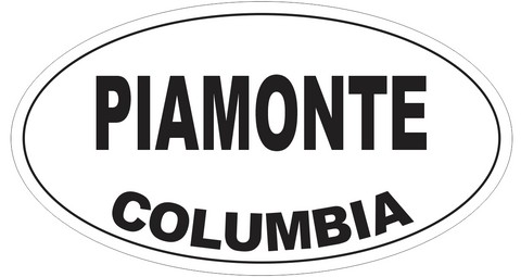 Piamonte Columbia Oval Bumper Sticker or Helmet Sticker D4811